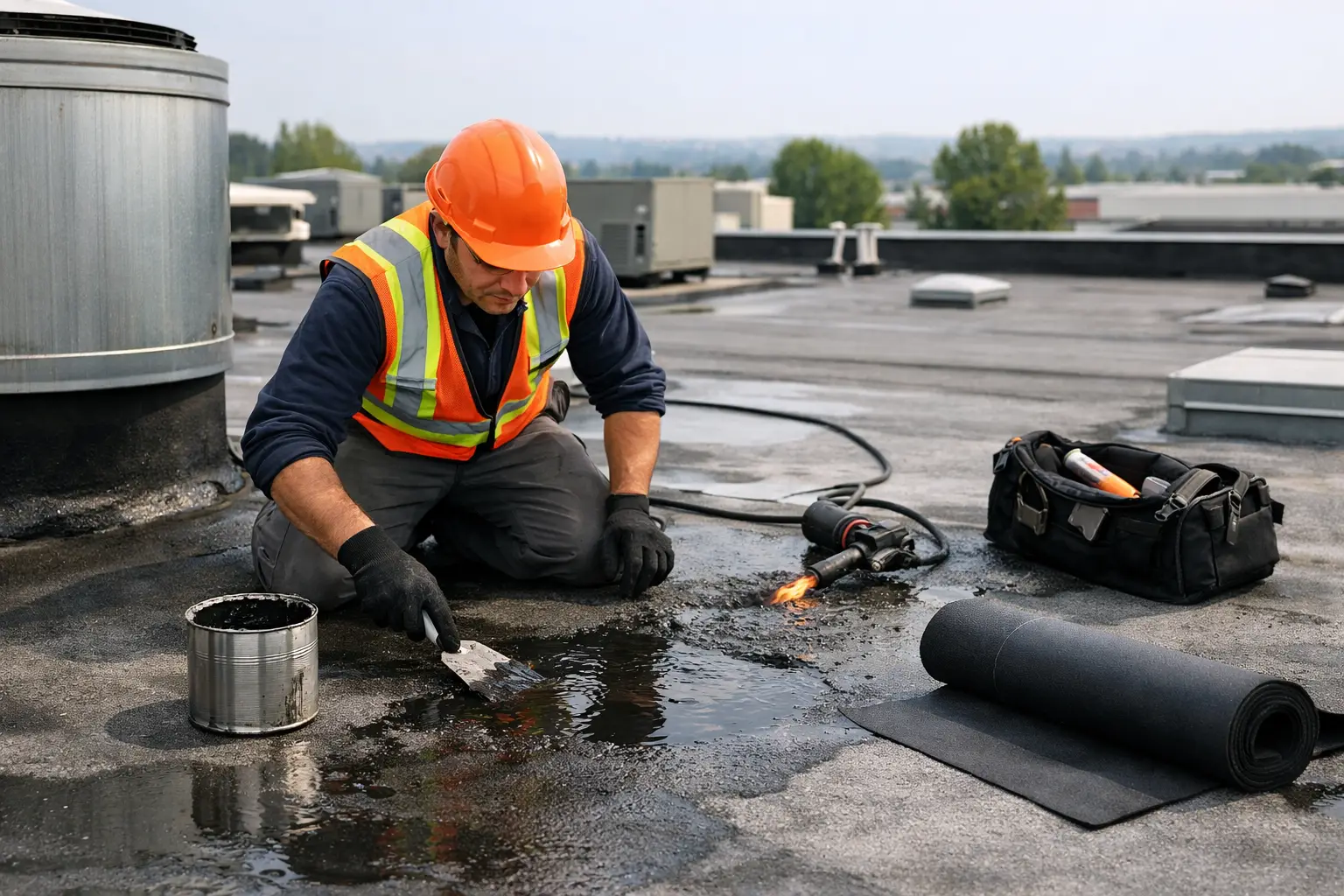 Flat Roof Leak Repair for Commercial Buildings