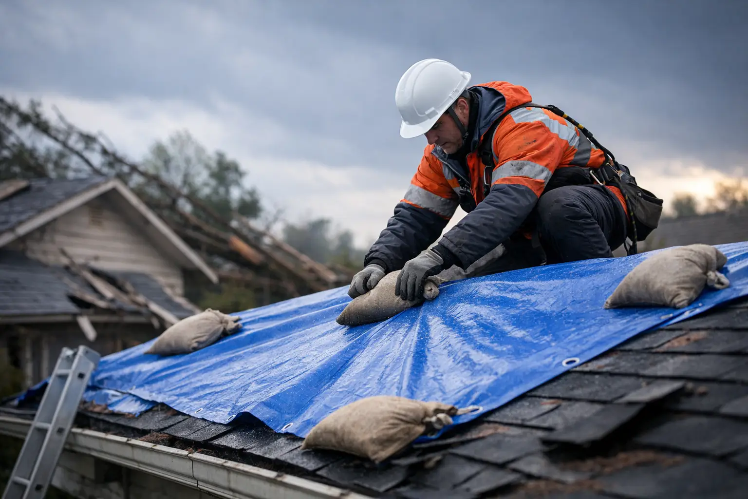 How to Handle Emergency Roof Tarping Safely